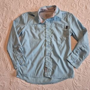 Cabela's boys or girls size XS or  light blue long convertible sleeve shirt VGUC